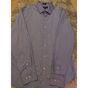 J.Crew Men's L Slim Tech Shirt Blue Button Down Long Sleeve Stretch Dress Casual